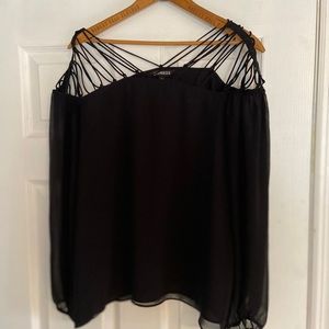 Blouse with string neck line